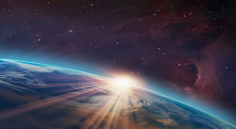 Planet Earth with a spectacular sunset "Elements of this image f