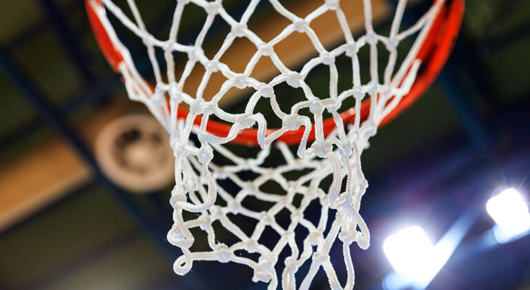 Basketball hoop and net closeup